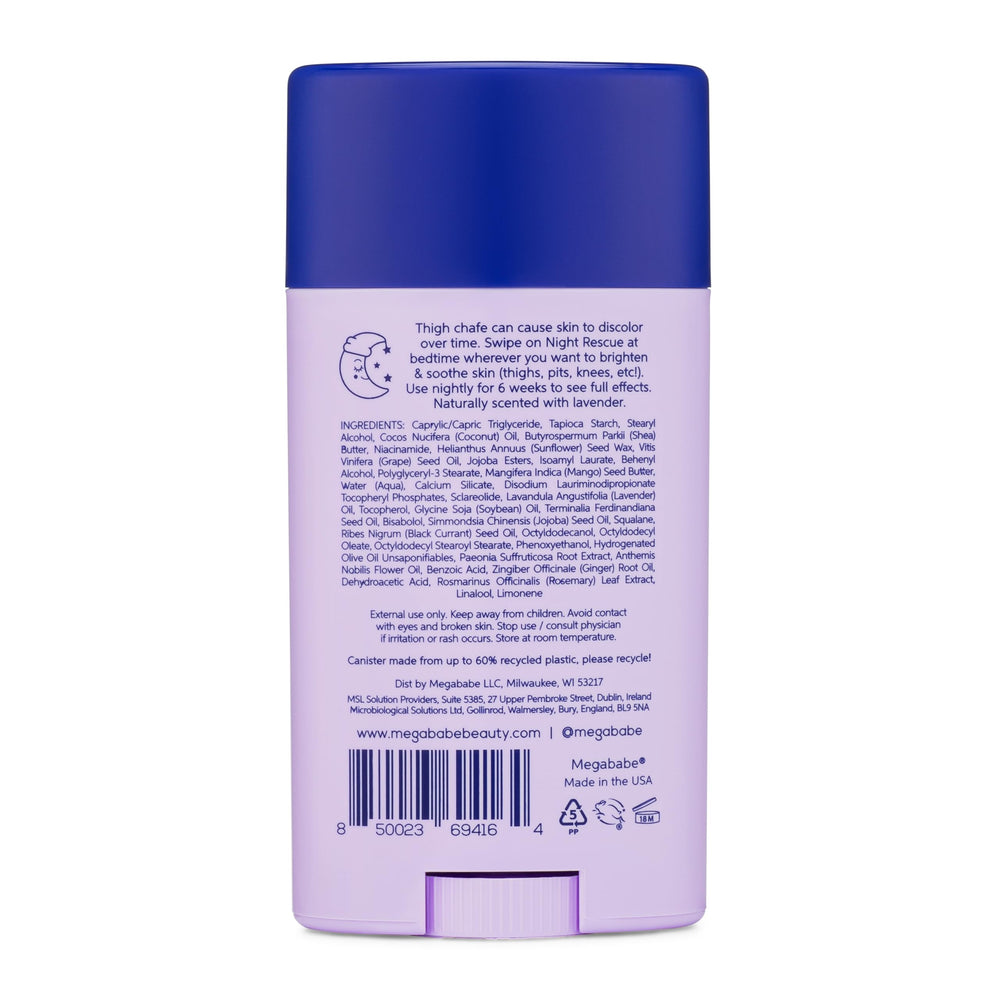Megababe Night Rescue night-time ritual image invites self-care routine.