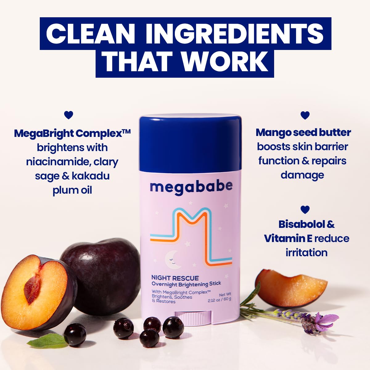 Megababe Night Rescue swirl on skin demonstrates brightening effect for nighttime use.