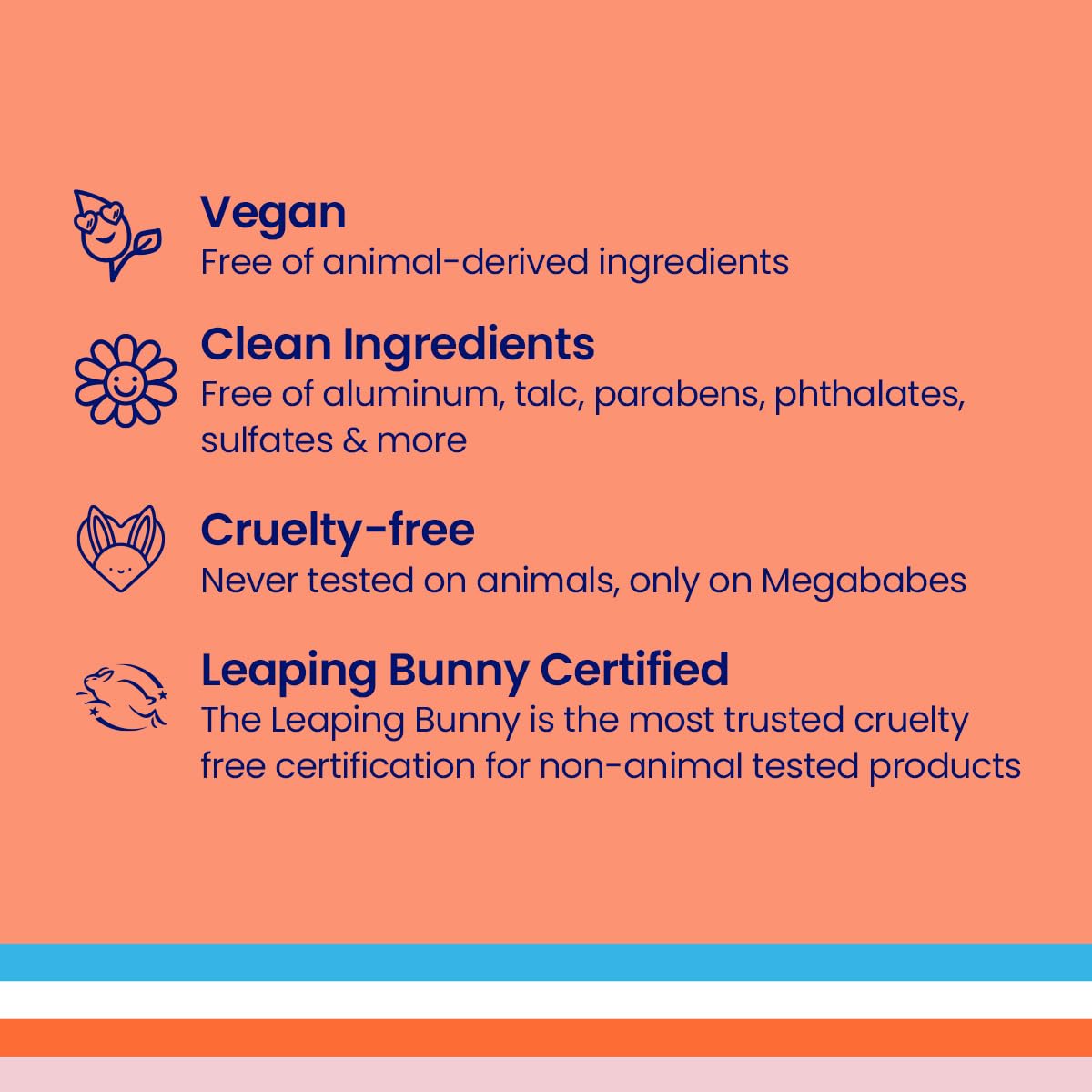 Megababe Peachy Deo 72-hour protection conveys long-lasting odor control.