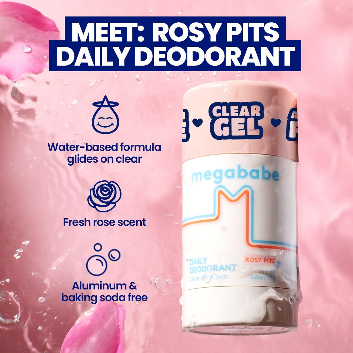 Megababe Rosy Pits twist-up stick ready for quick underarm application