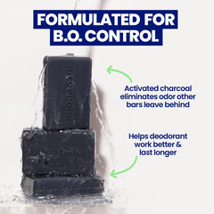 Megababe Space Bar detox charcoal helps reduce underarm odors.