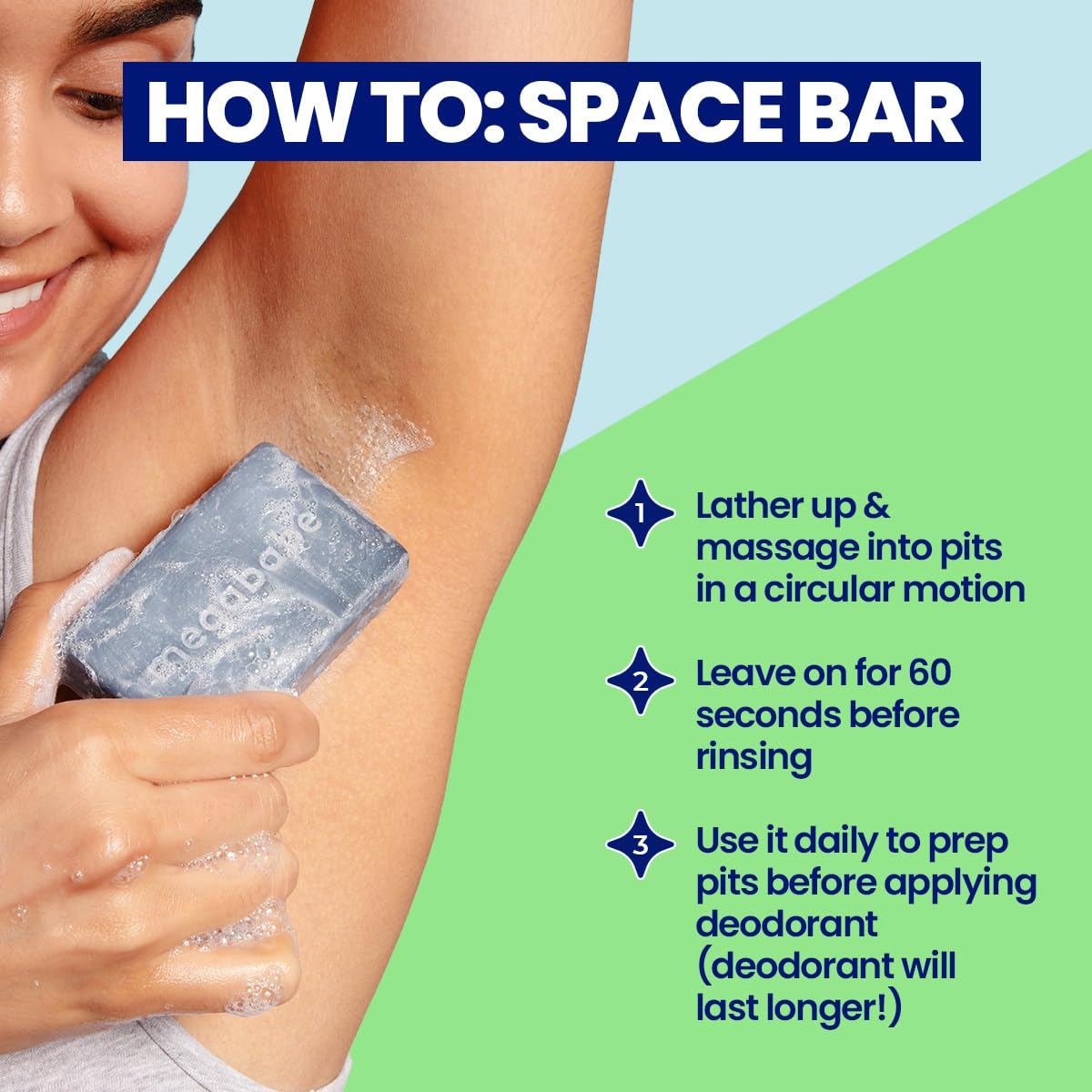 Hydrating oils from avocado, sunflower and olive nourish underarm skin.