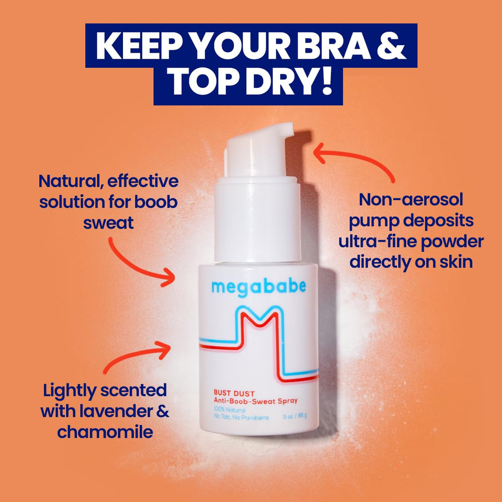 Megababe Sweat Absorbing Powder direct application demonstrates precise placement.