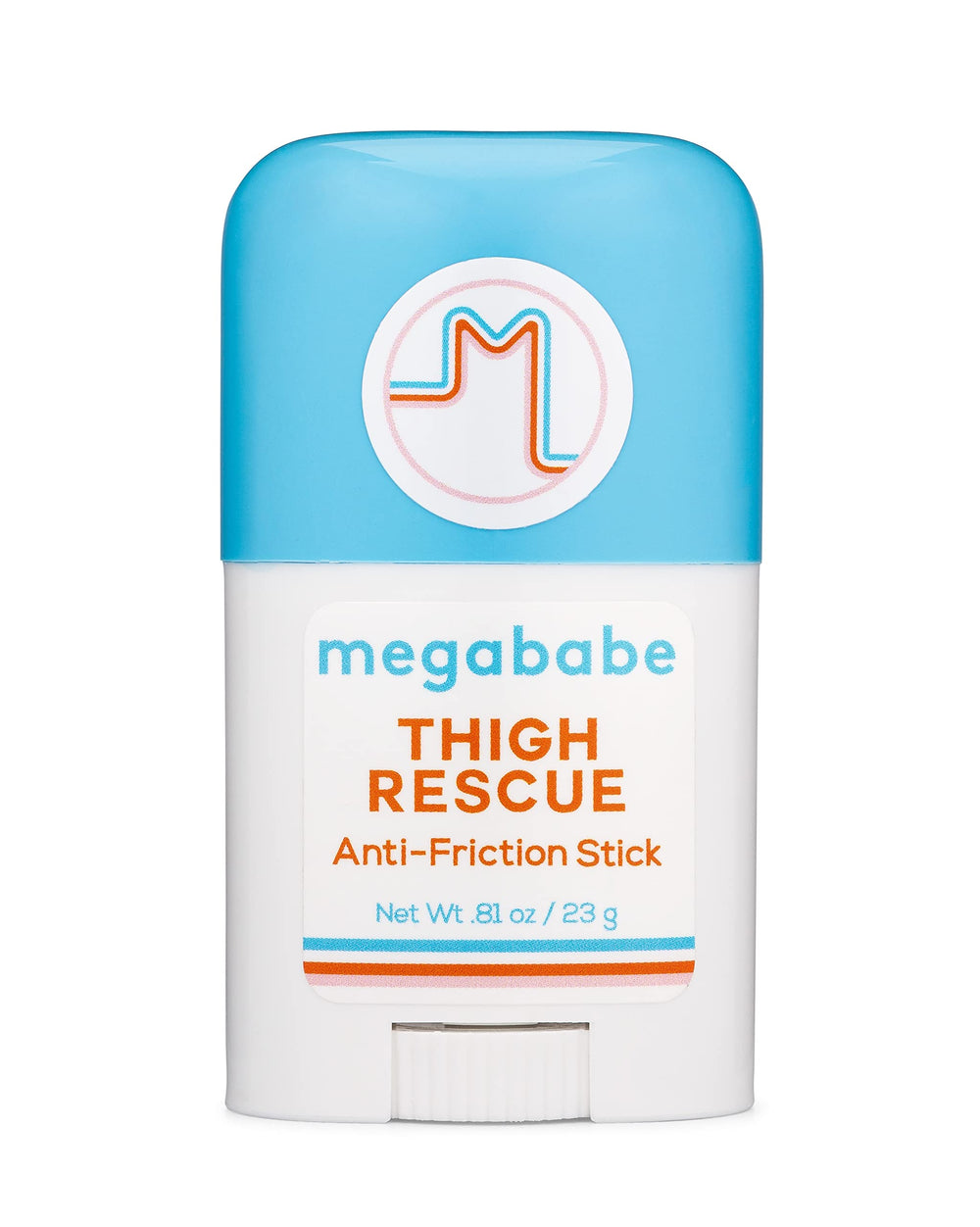 Megababe Thigh Rescue Mini stick ready for pocket-size application and protection.