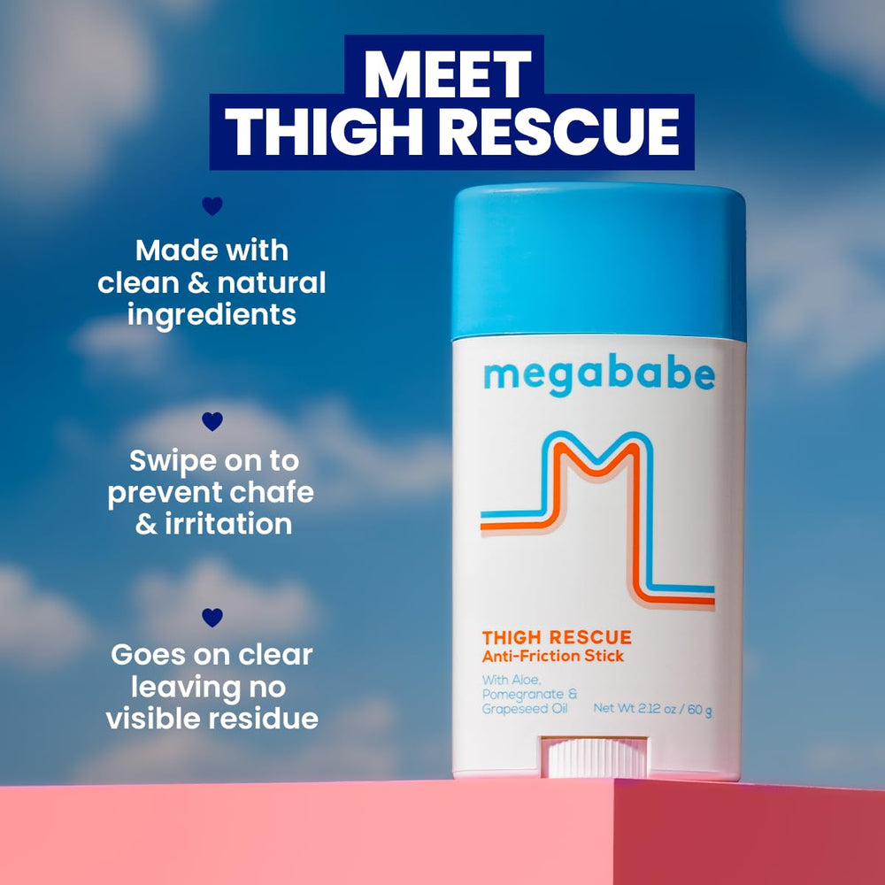 Megababe Thigh Rescue close-up on skin showing smooth glide.