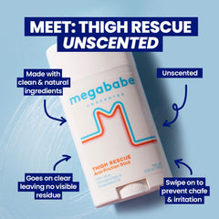 Megababe Thigh Rescue stick close-up shows smooth glide.