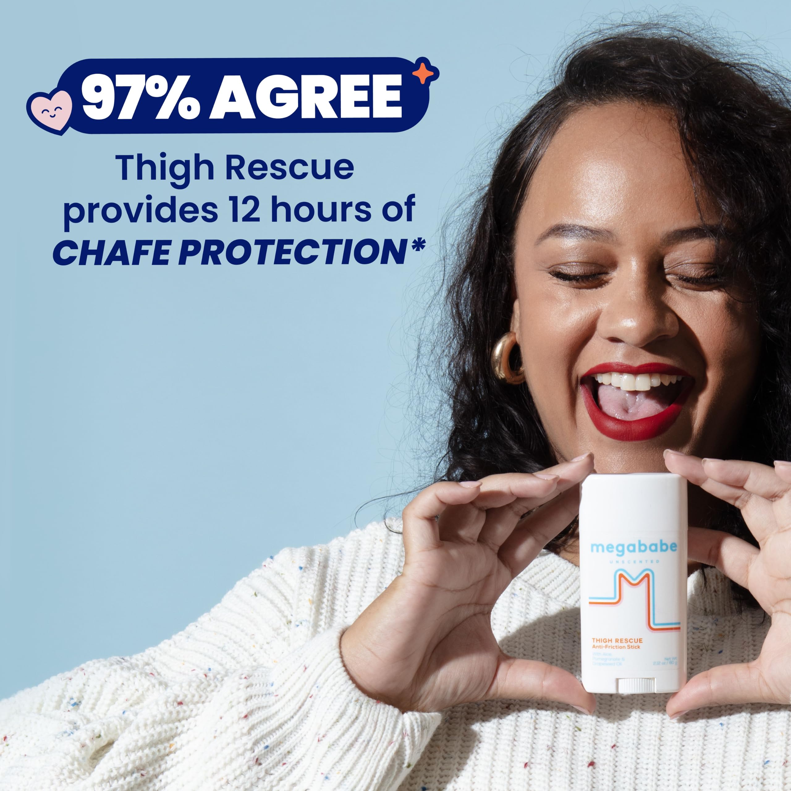 Megababe vegan, cruelty-free Thigh Rescue formula for sensitive skin.