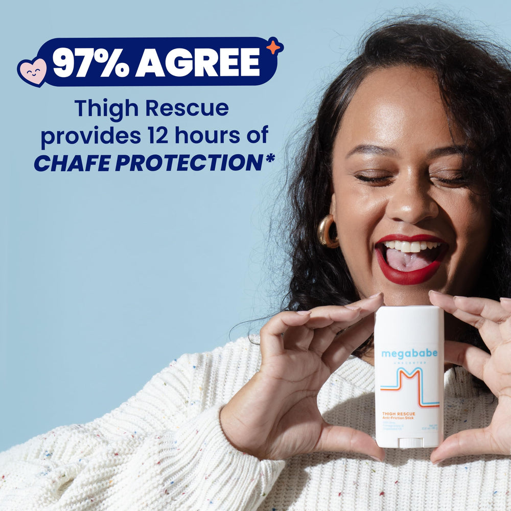 Megababe vegan, cruelty-free Thigh Rescue formula for sensitive skin.