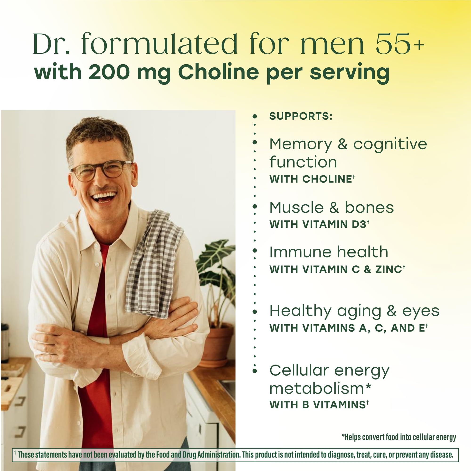 MegaFood capsules for Men 55+ supporting energy and focus