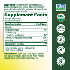 MegaFood B12 Energy Gummies packaging with label and organic claim