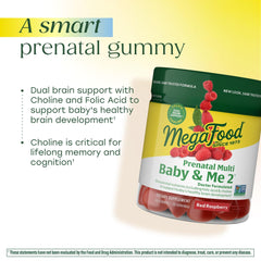 MegaFood Baby & Me 2 ingredients label highlights folic acid and choline