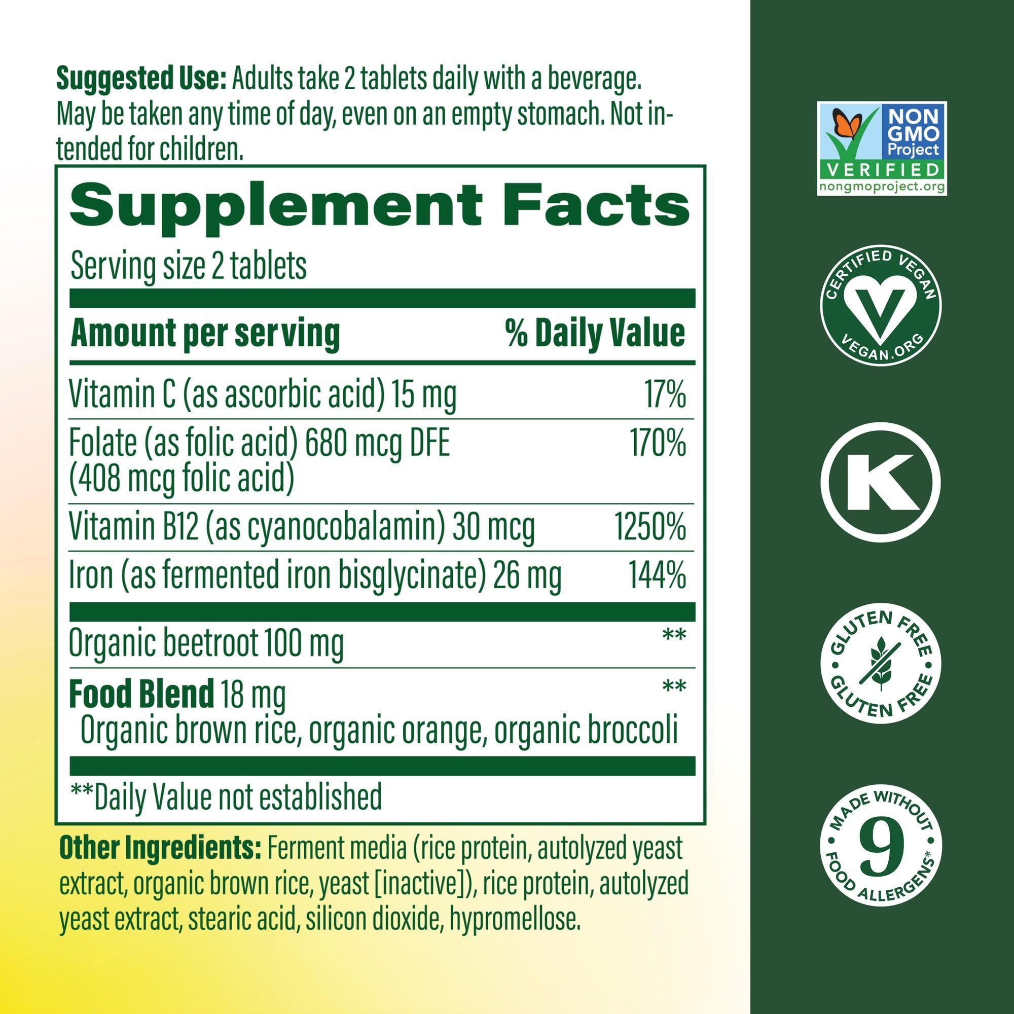 MegaFood Blood Builder mini-tablets pack for convenient daily dosing
