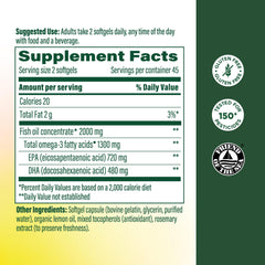 Close-up of MegaFood burp-less omega-3 softgels with lemon aroma.
