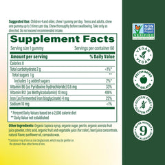 A child takes MegaFood Iron Energy Gummies as part of a daily routine.