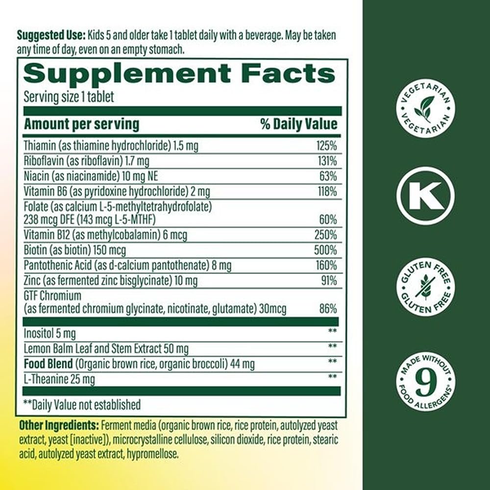 MegaFood Kids B Complex bottle highlights bioavailable methylfolate and methyl B12.