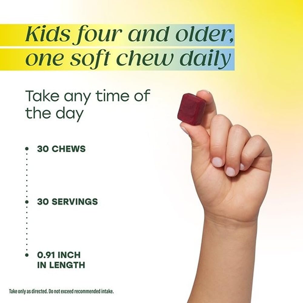 MegaFood Kids One Daily Soft Chews on-the-go packaging demonstrates convenience for busy families.