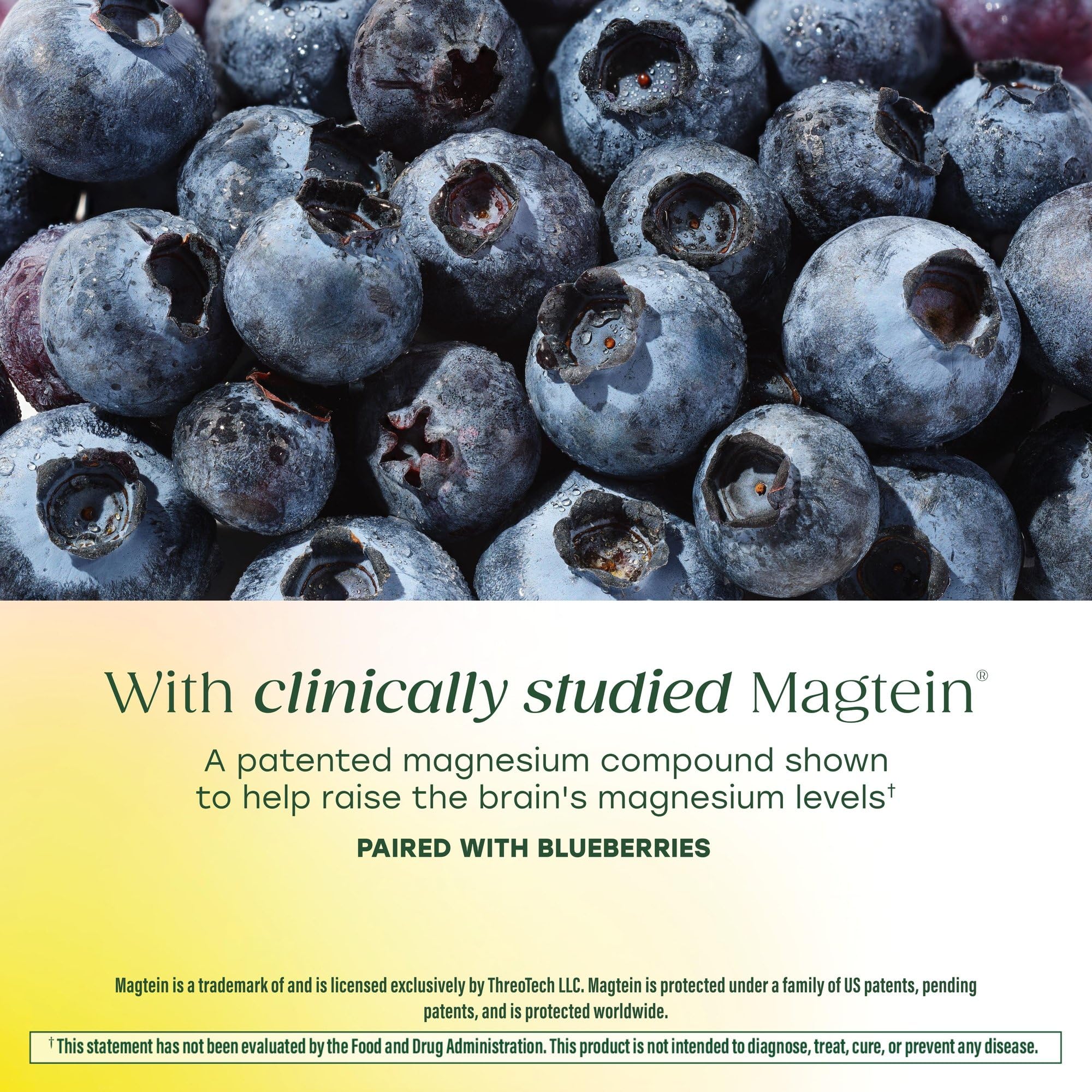 MegaFood Magtein with blueberries per serving adds natural polyphenols for antioxidant support