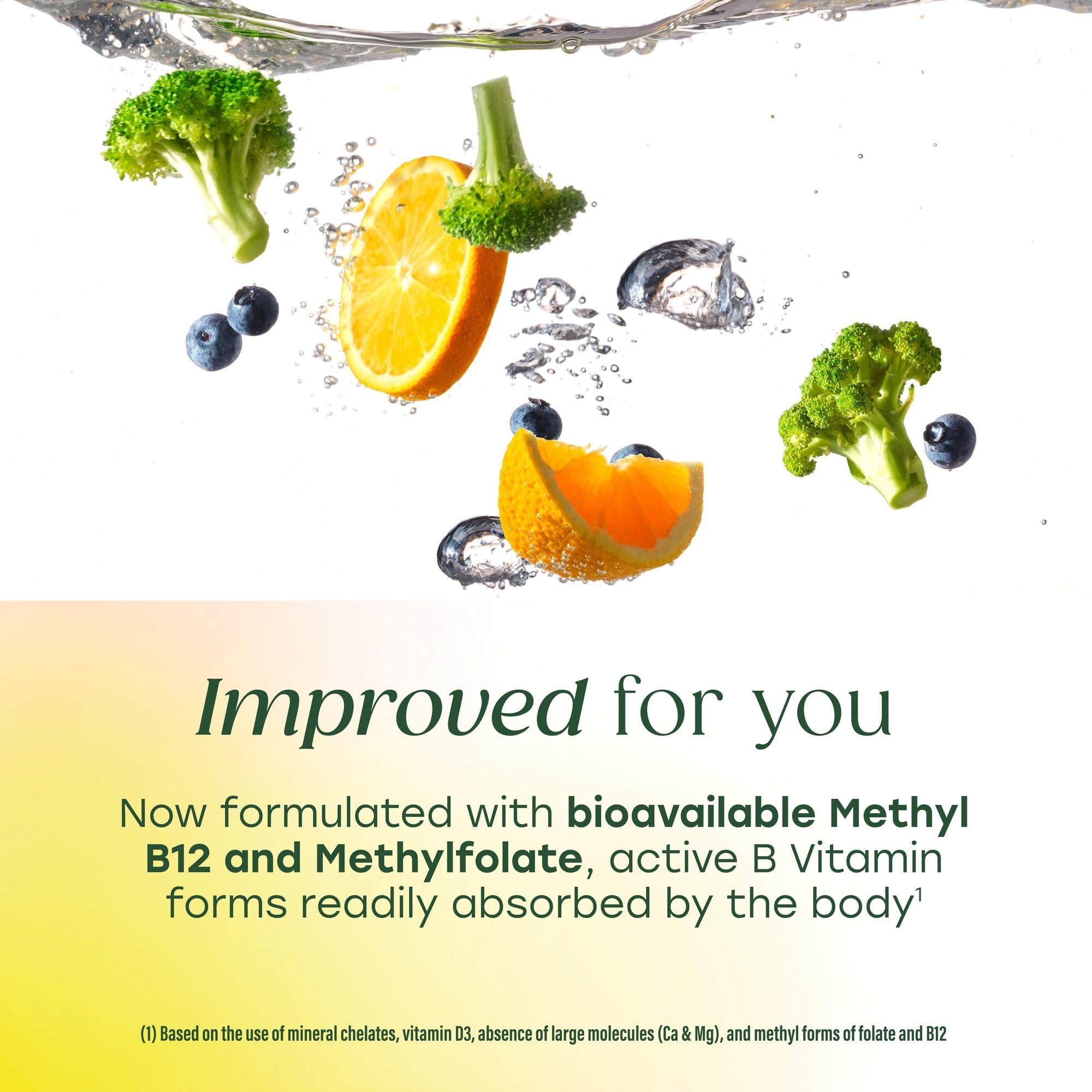 MegaFood methyl B12 and methyl folate in easy-to-absorb forms for vitality.