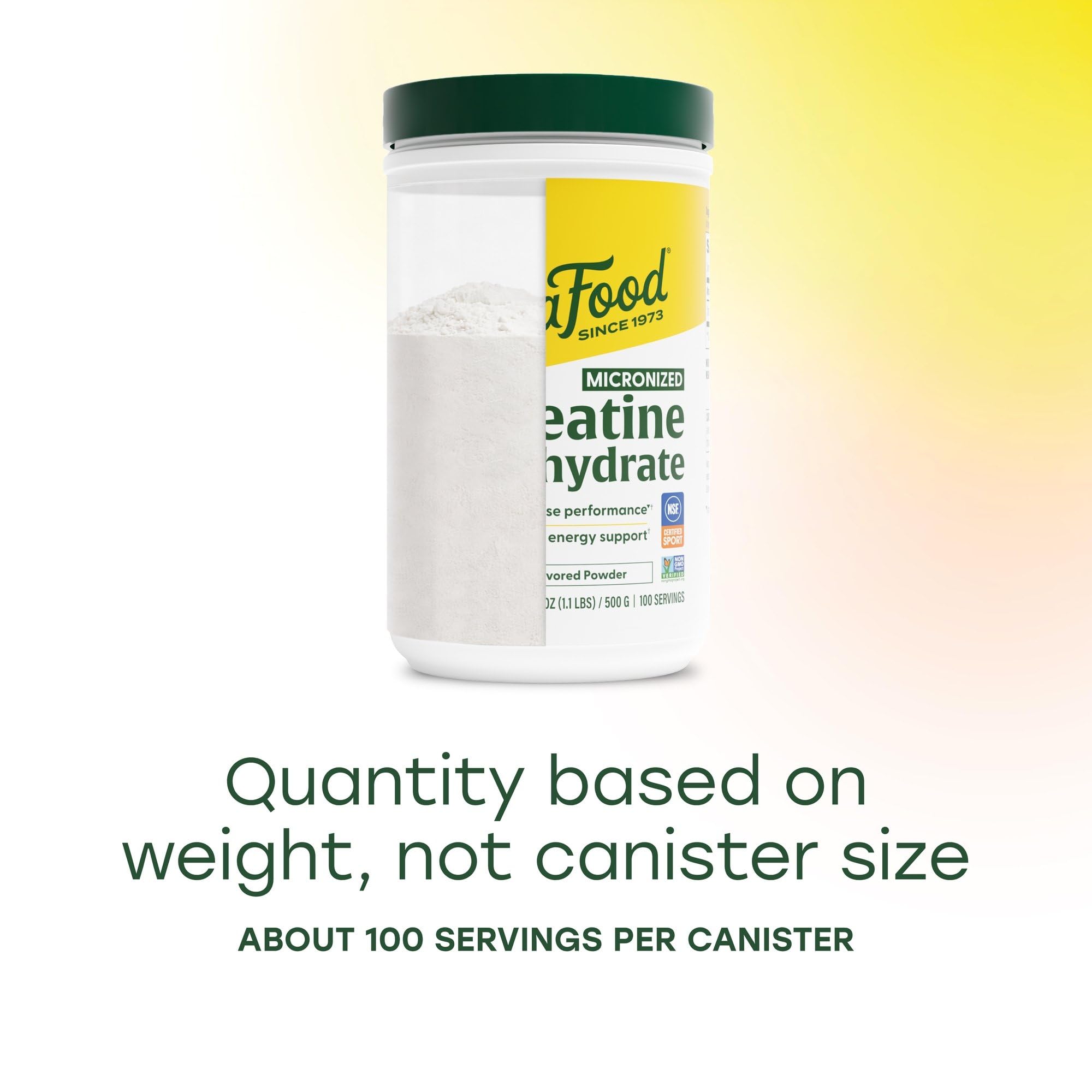 MegaFood NSF Certified For Sport badge on Creatine packaging for athlete confidence