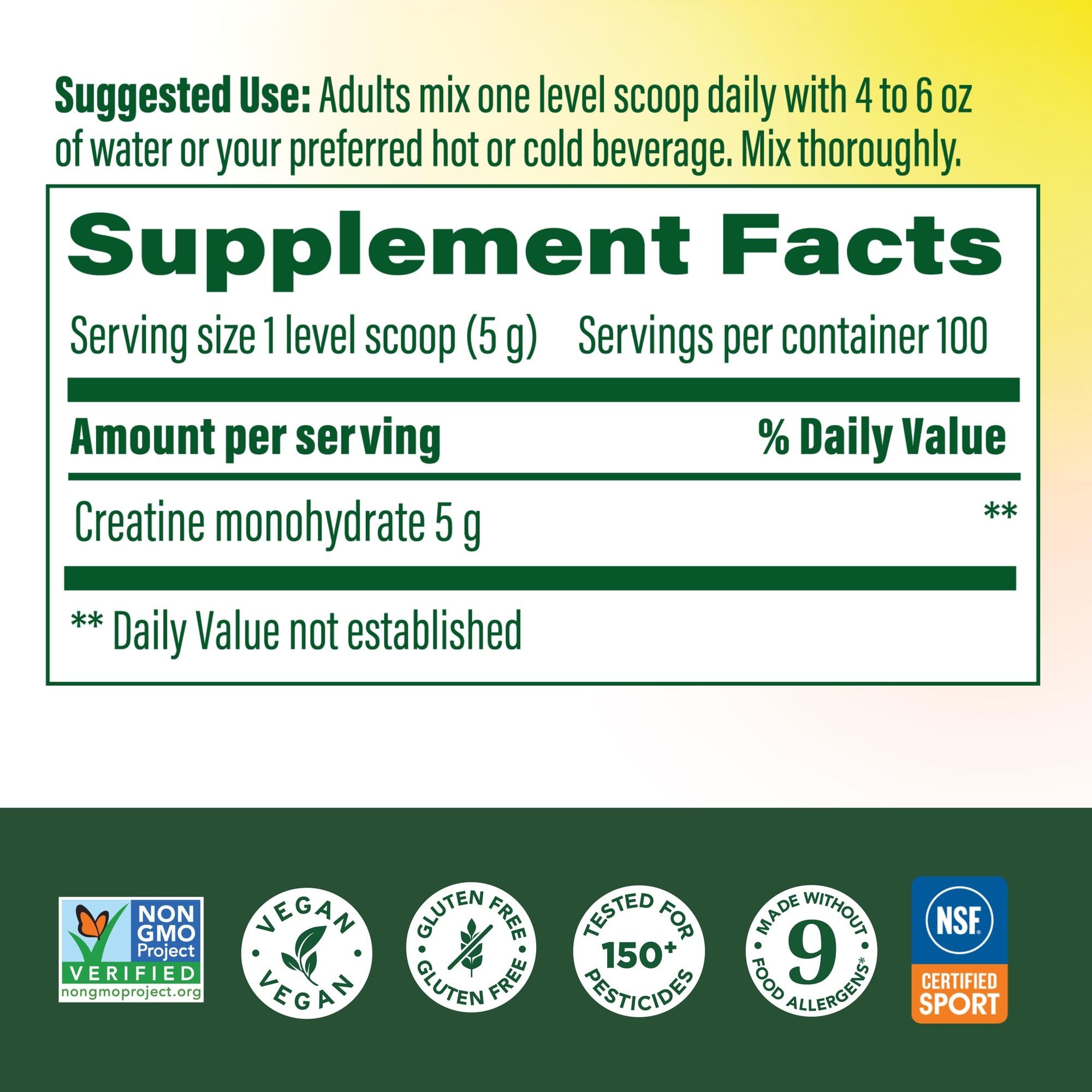 MegaFood Micronized Creatine powder scoop for easy pre-workout measurement
