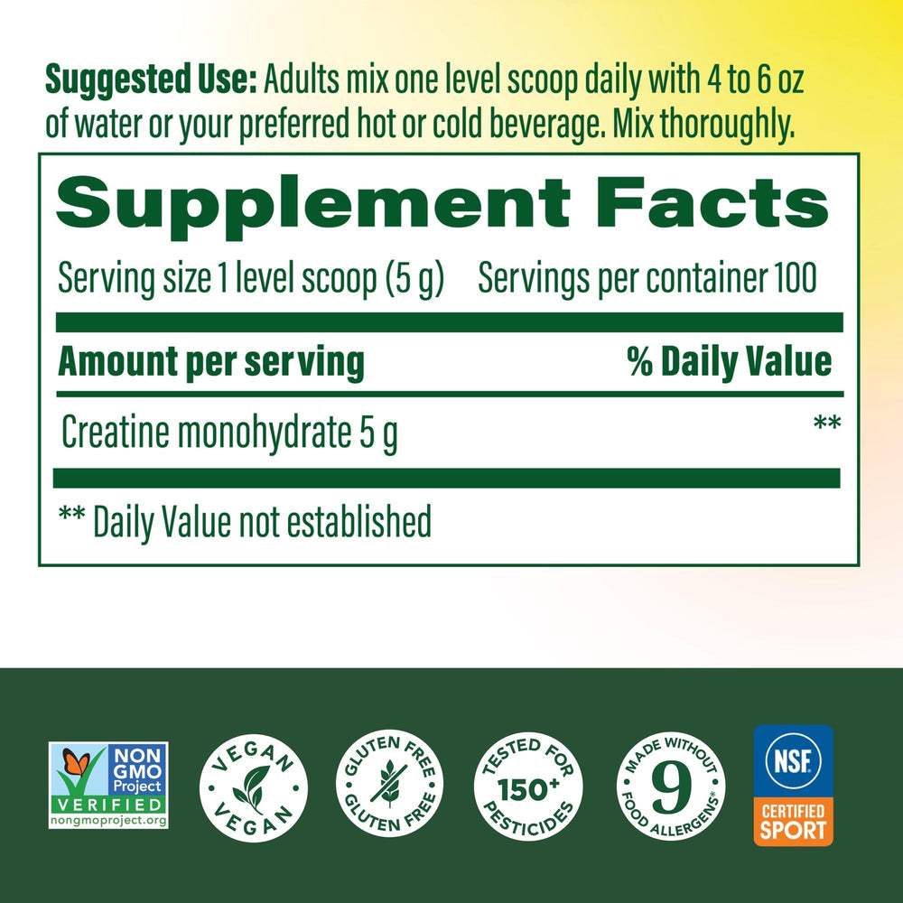 MegaFood Micronized Creatine powder scoop for easy pre-workout measurement