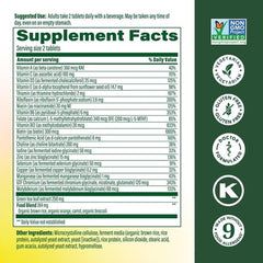 Close-up of MegaFood Multi for Women 55+ tablets for daily energy.