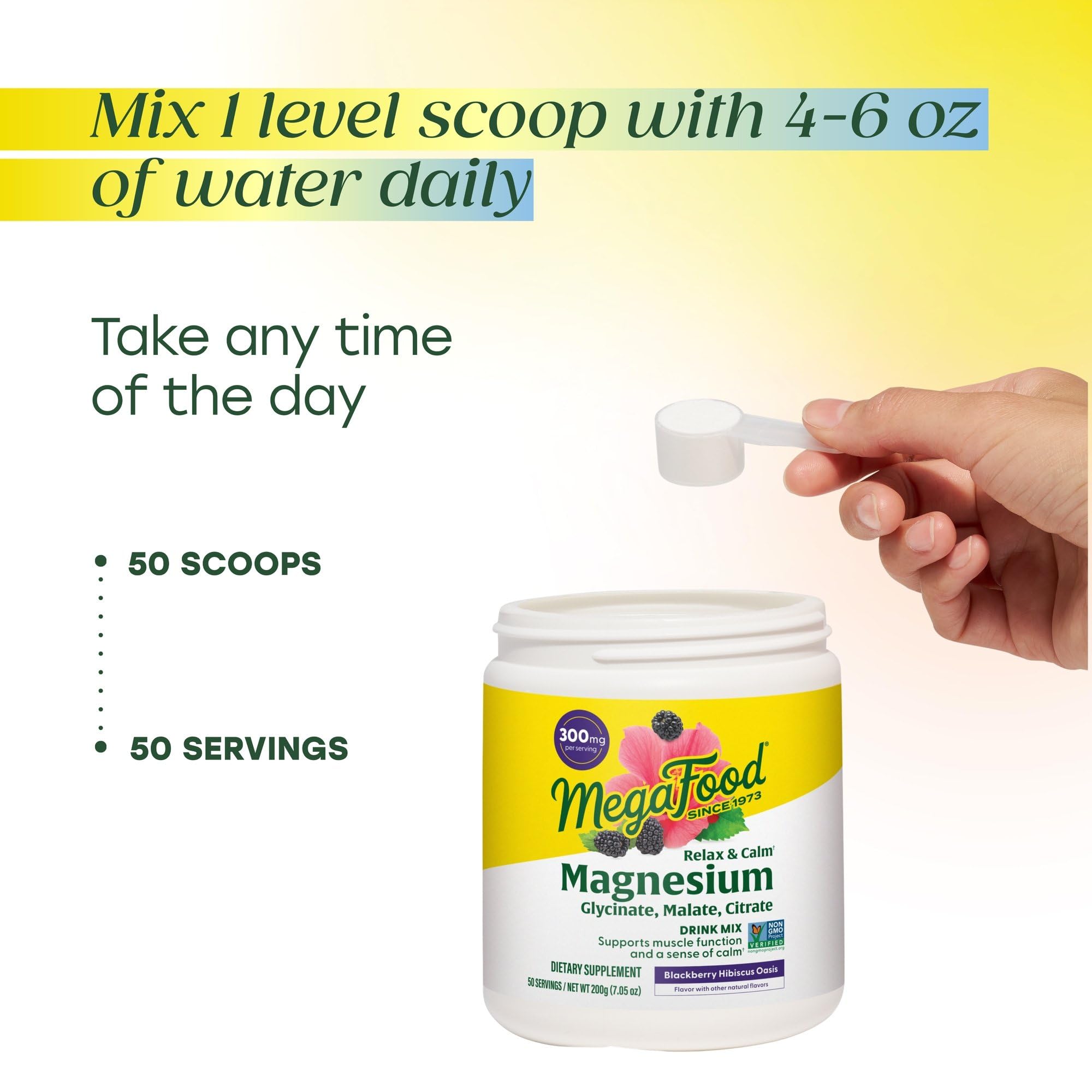MegaFood Relax + Calm allergen-free formula label indicating safety for common allergens.