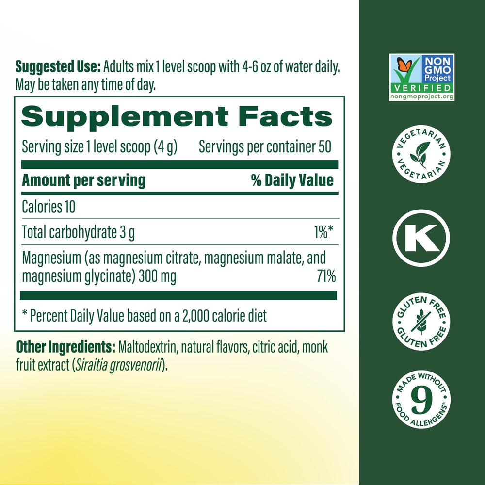 MegaFood Relax + Calm scoop measuring a 300 mg serving