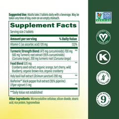 MegaFood Turmeric capsules close-up highlighting 475 mg curcuminoids per serving for daily antioxidant support