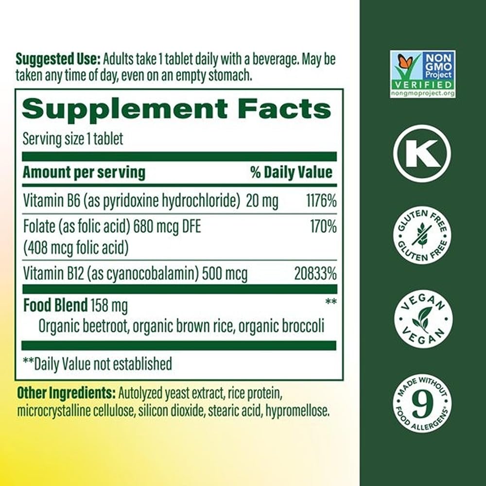 Pour action showing easy on-the-go dosing of MegaFood B12 mini-tablet