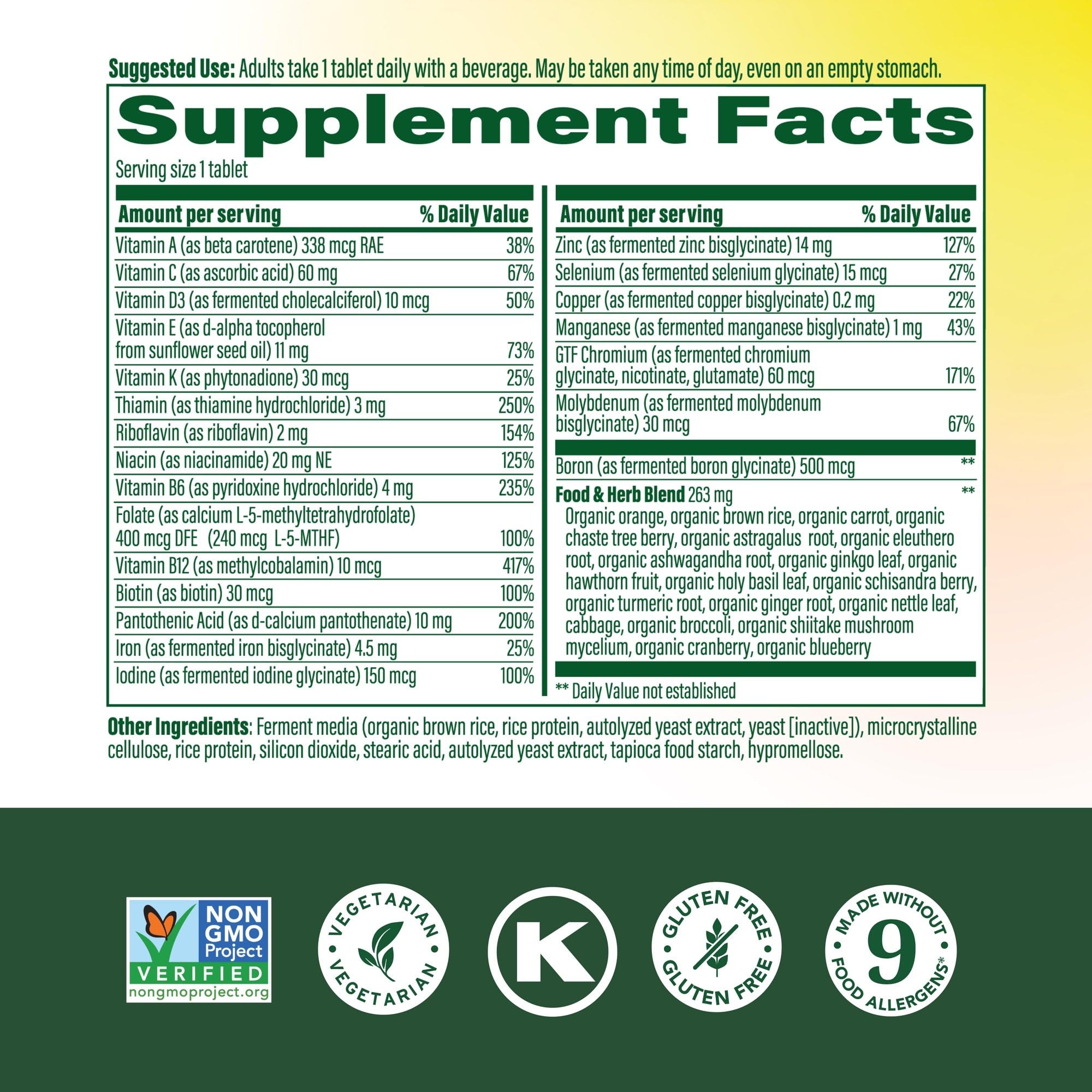 MegaFood Women 40+ tablet close-up for daily energy support.