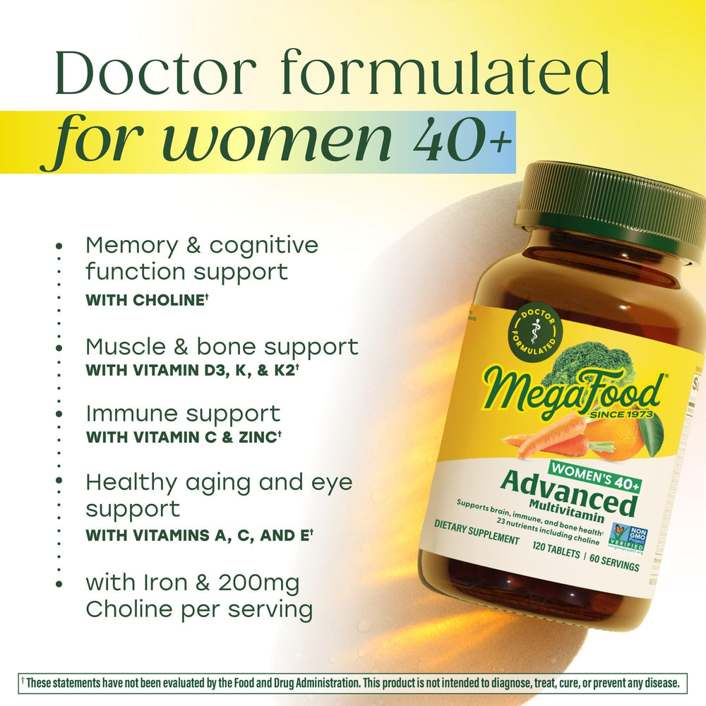Fermented minerals panel on MegaFood bottle promoting gentle absorption during busy days.