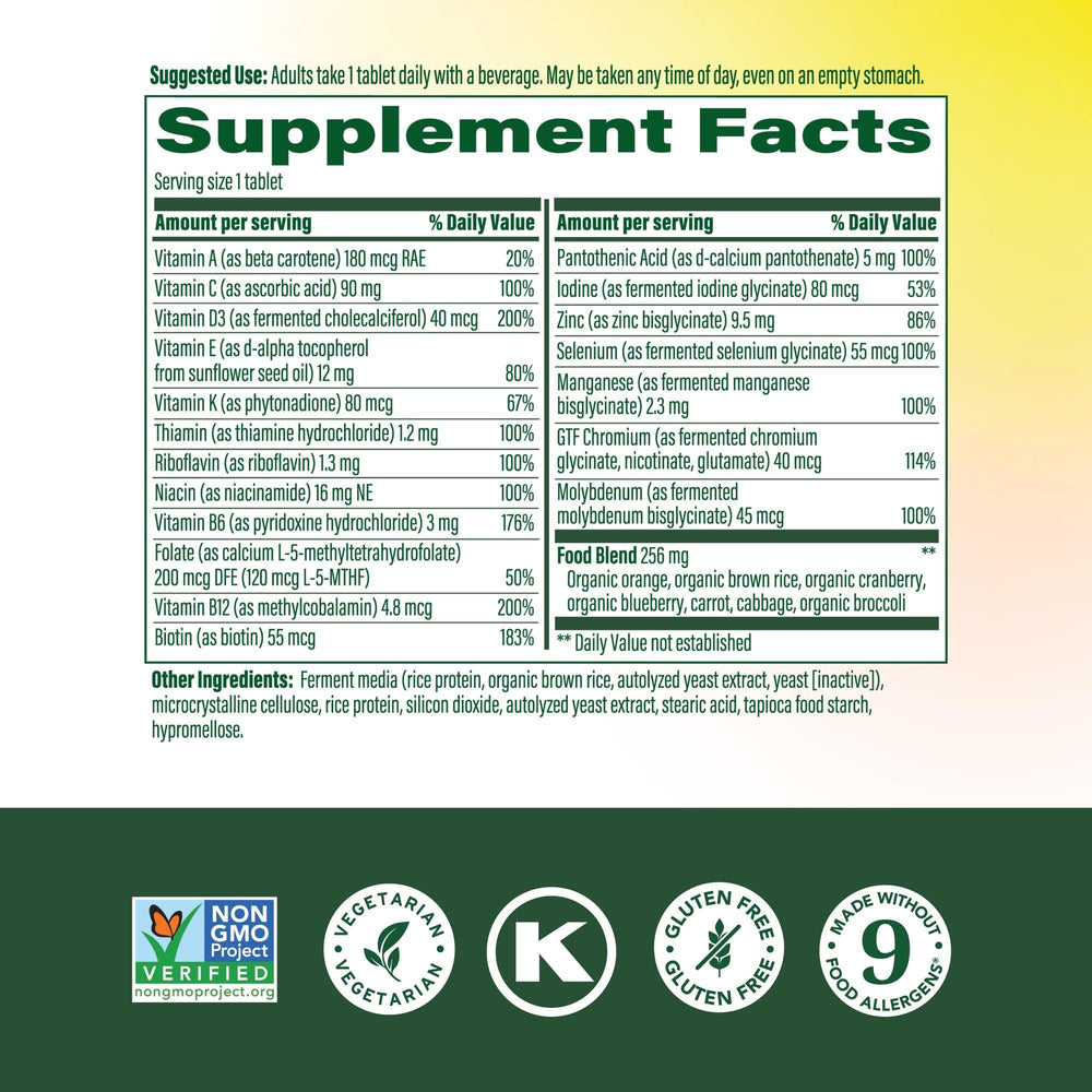 MegaFood Women 55+ tablets closeup for easy daily intake