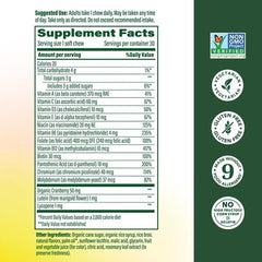 MegaFood Women’s Multivitamin label highlighting Non-GMO and vegetarian ingredients.