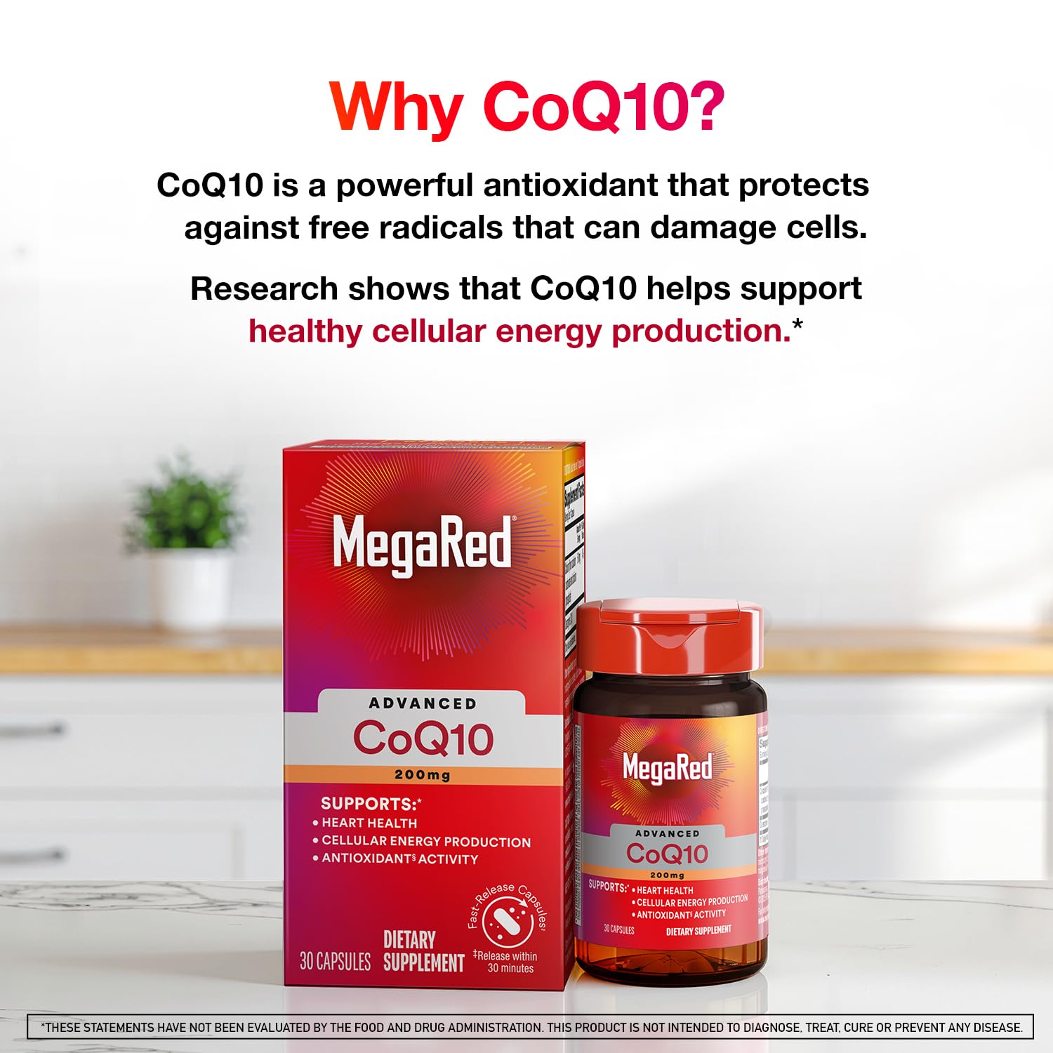 MegaRed box packaging highlighting convenient 30 servings.
