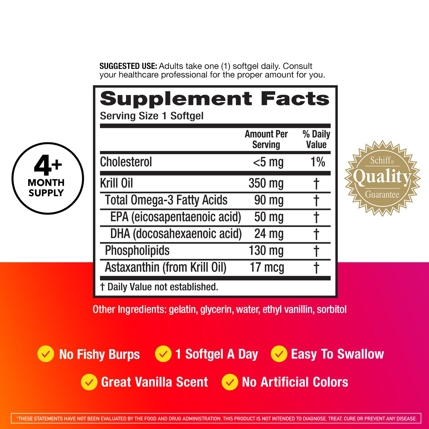 Megared krill oil capsules offering no fishy aftertaste for daily use.