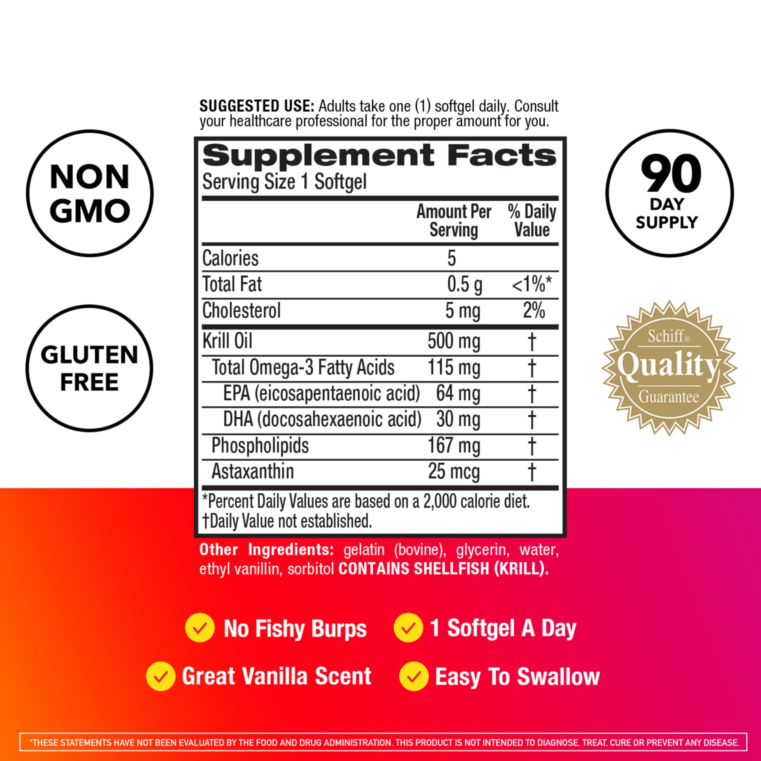 MegaRed PureTech purified krill oil showcases purity on the label.