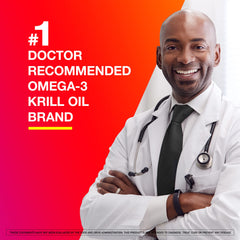 MegaRed Total Body Refresh krill oil softgels image emphasizes sustainable sourcing and essential fats for health