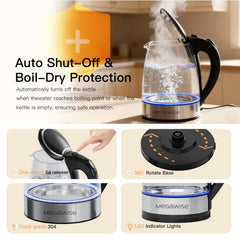 MEGAWISE CX-817 boil-dry protection prevents damage when empty