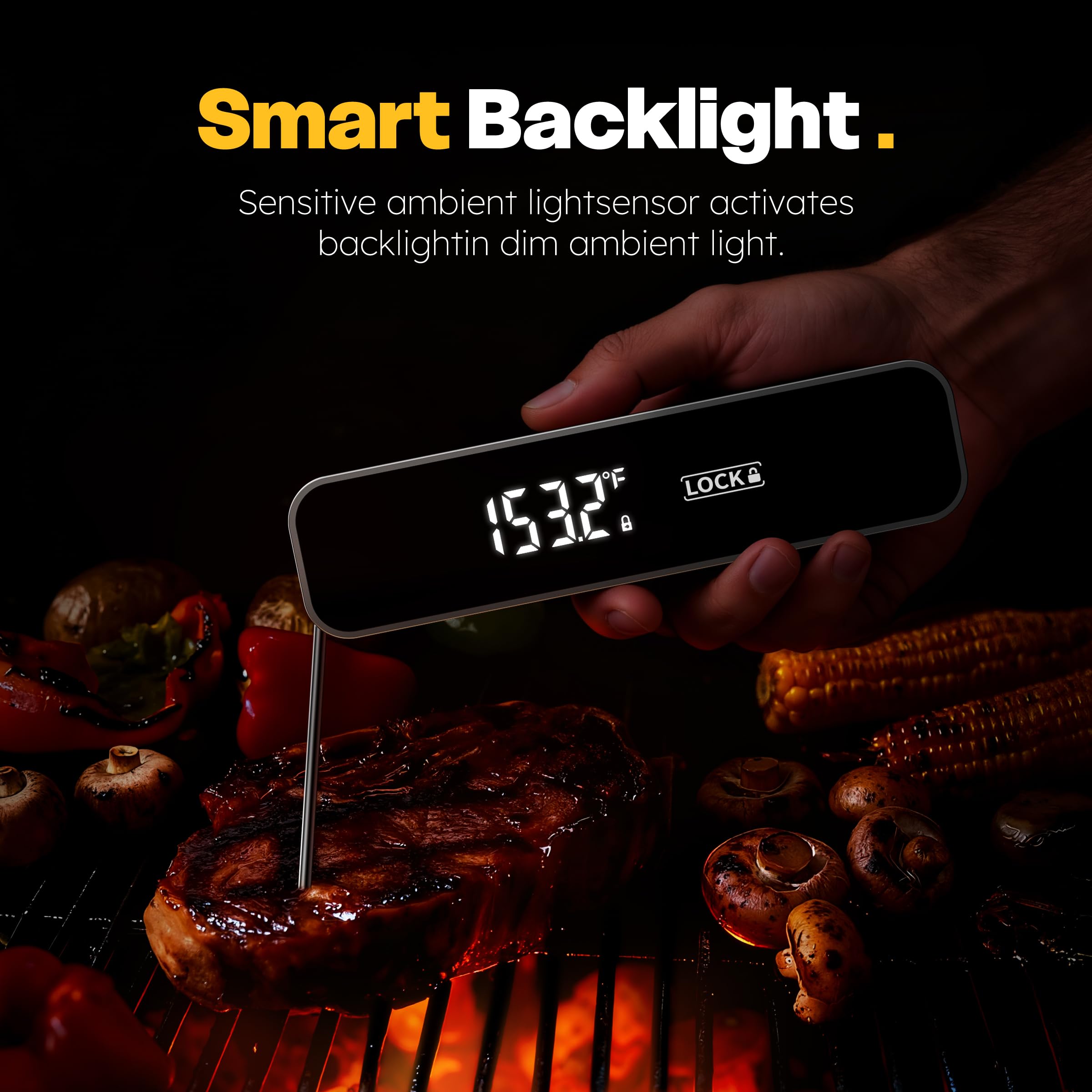MEGAYES thermometer-waterproof body easy cleaning after cooking