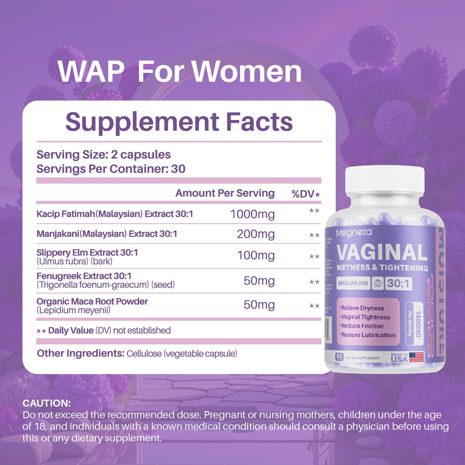 Hydration-focused image with MEGNETA capsules suggesting moisture maintenance