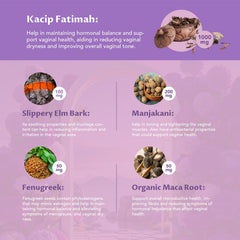 Label scene showing Kacip Fatimah and Manjakani blend for elasticity support