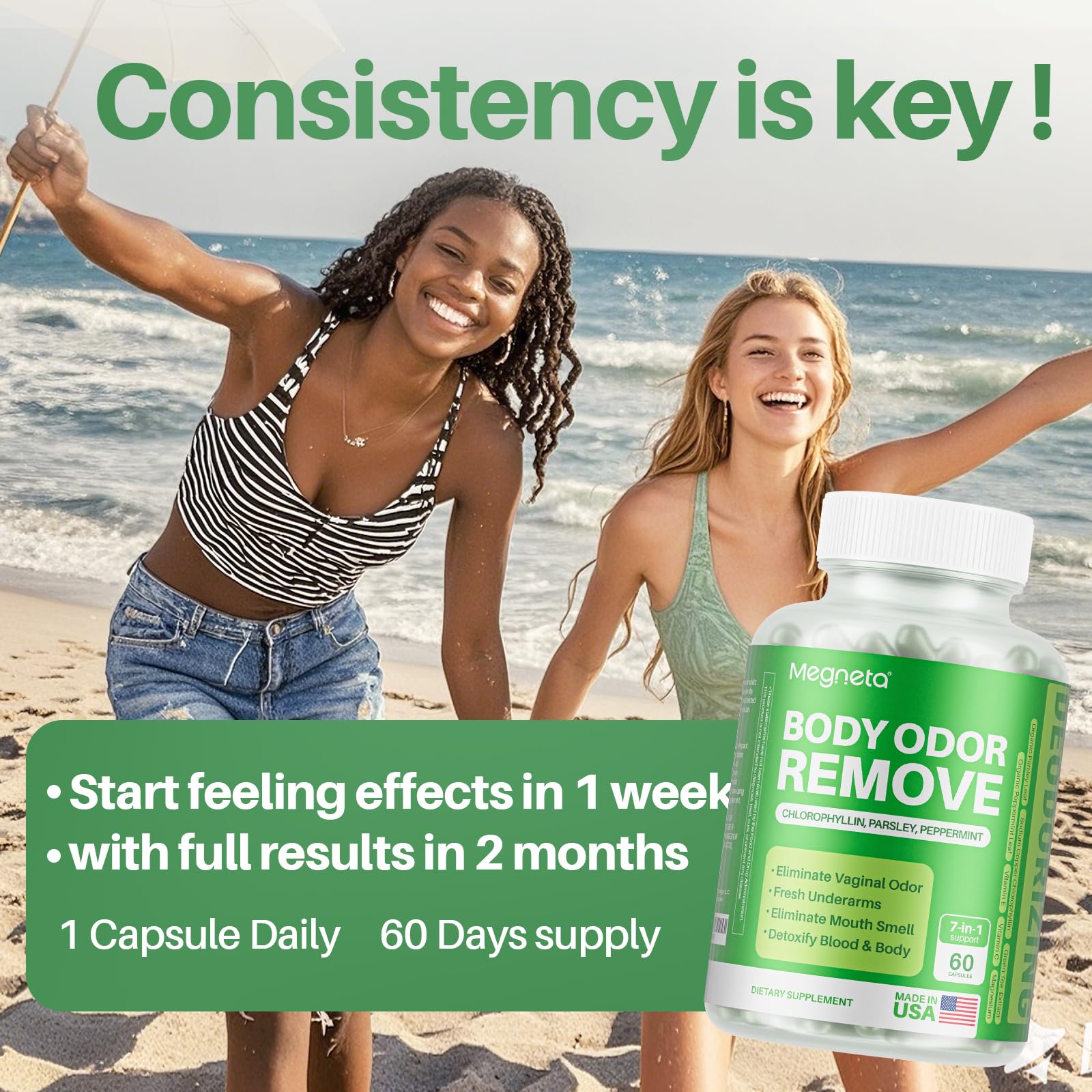 MEGNETA peppermint capsules pack suggesting fresh breath and relief