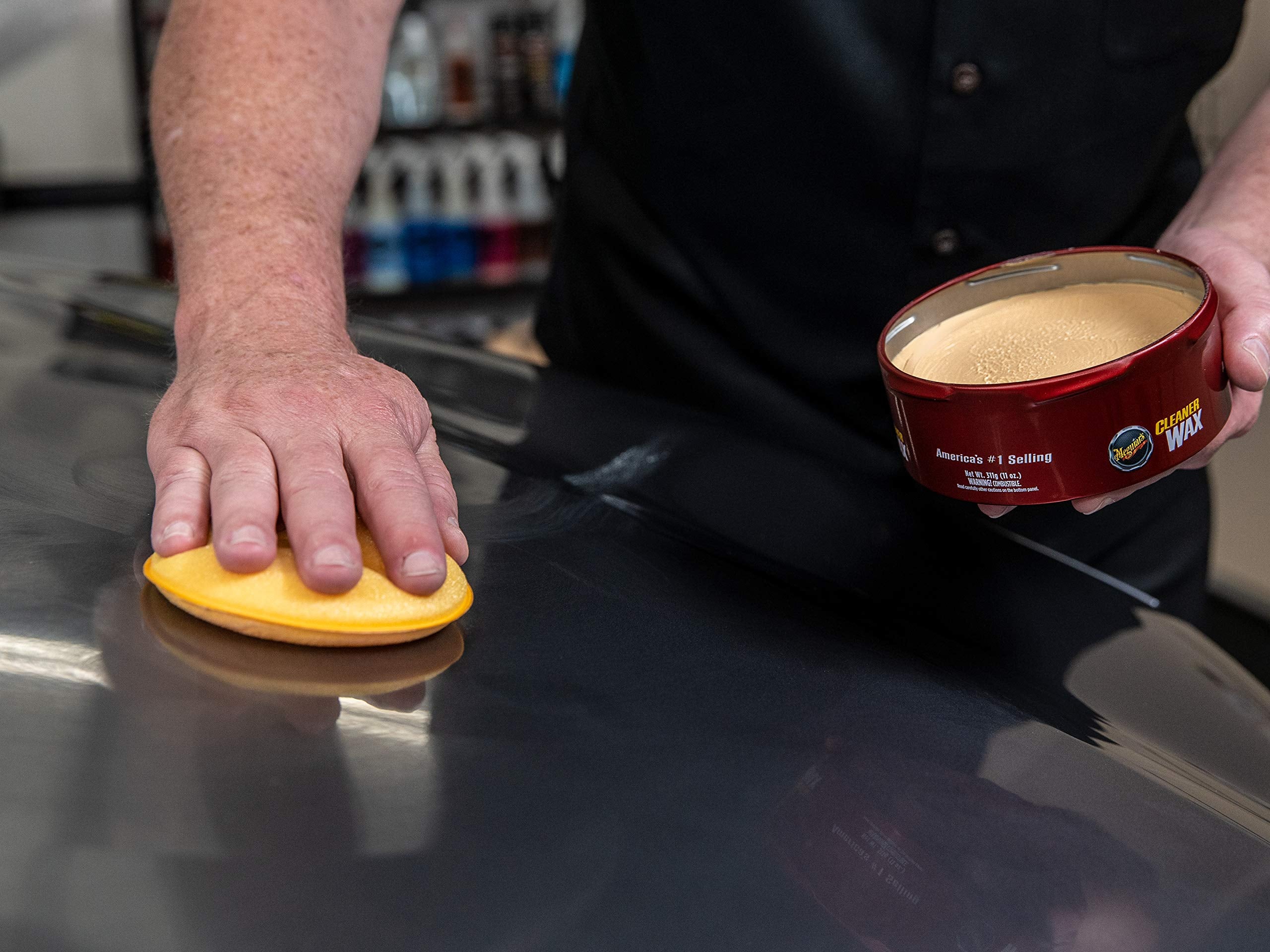Glossy finish on painted surfaces using Meguiar's Cleaner Wax