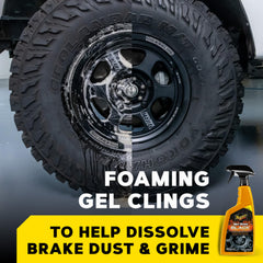 Meguiar's Hot Rims Black Wheel Cleaner dwell time foam on wheel surface