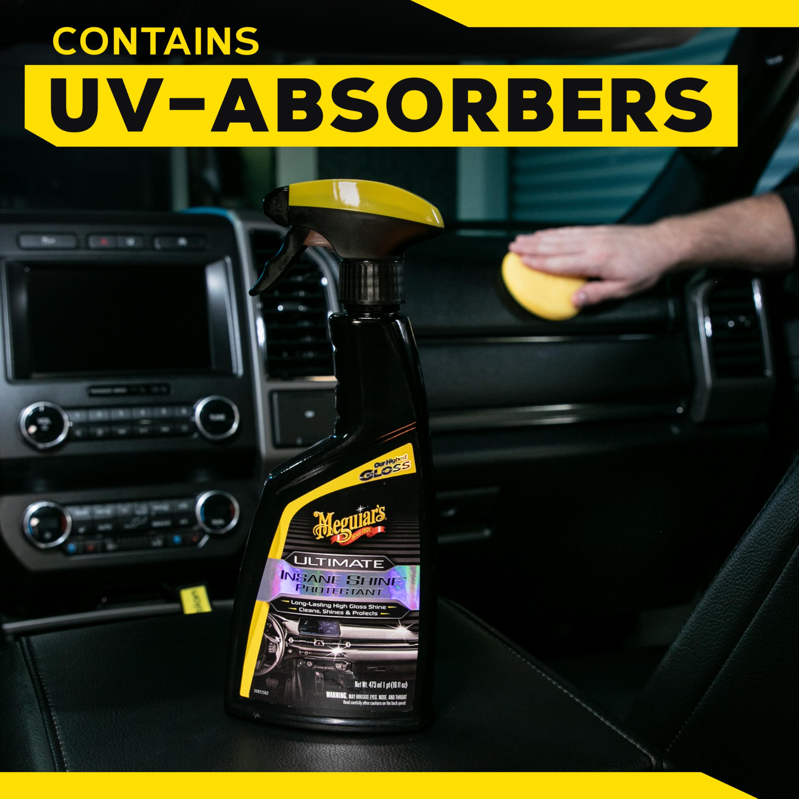 Long-lasting gloss with UV absorbers to help protect surfaces over time.