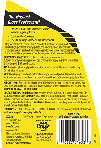 Interior and exterior ready-to-use formula for versatile Meguiar's protection.