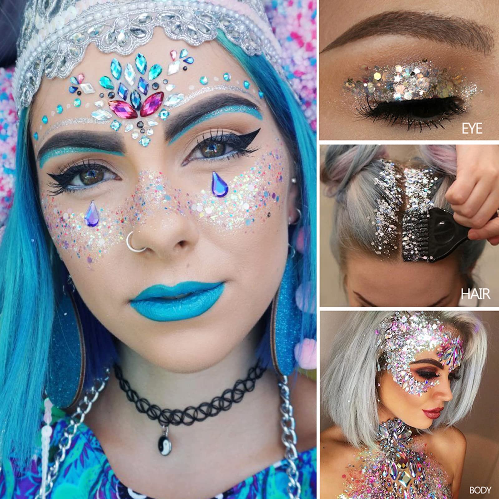 MEICOLY easy-remove glitter washes off with soap and water after events.
