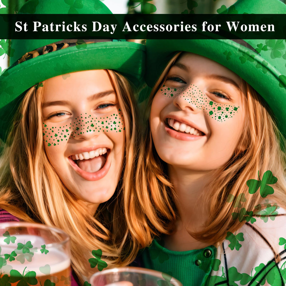 MEICOLY green clover face tattoos waterproof wear through sweat and water