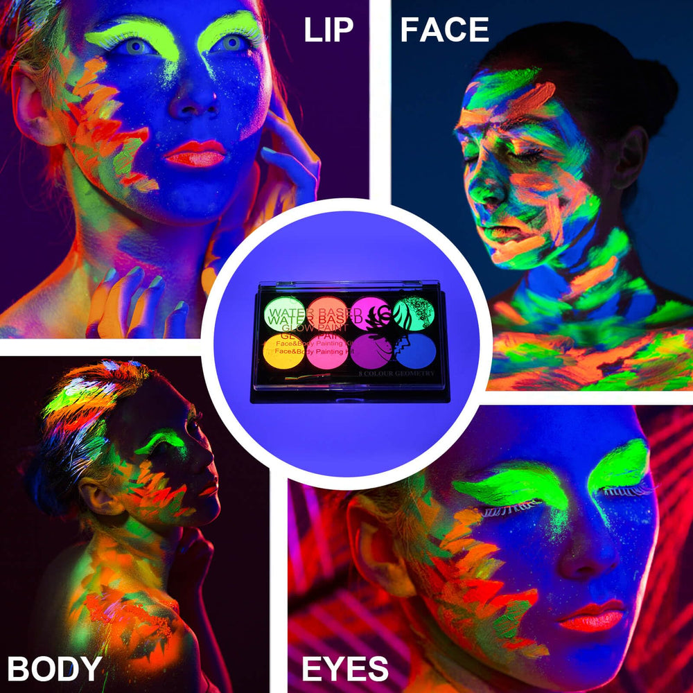 Meicoly Neon body art on arm demonstrates kid-friendly, washable color.